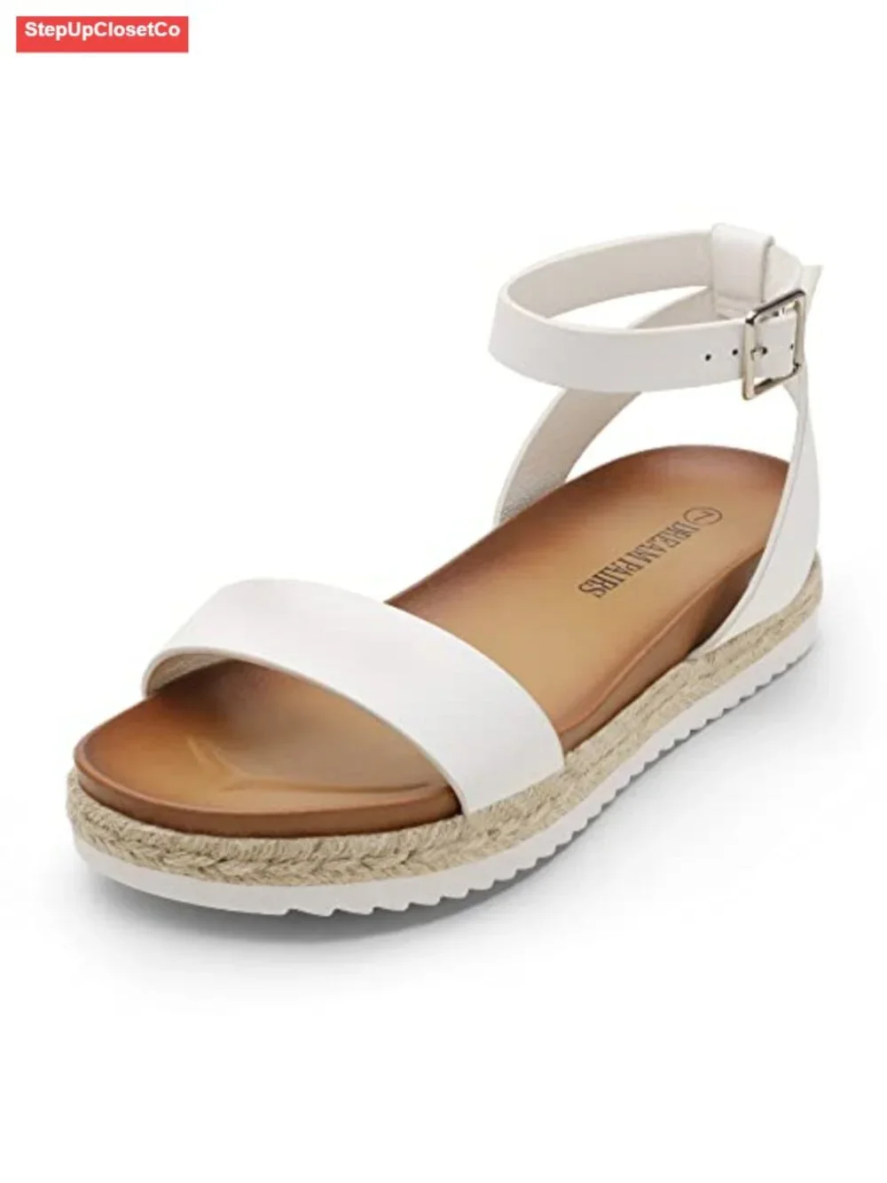 Open Toe Platform Espadrille Wedge Sandals - Comfortable Elastic Ankle Strap